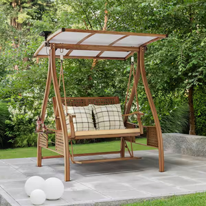 Sillas de <span class=keywords><strong>Terraza</strong></span> con Toldos para Exteriores, Bancos Colgantes de <span class=keywords><strong>Madera</strong></span> para Exteriores, Hamacas, Ideales para Jardín, Piscina, Patio Trasero - Product Image 3