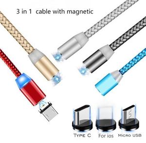 Hot Sale 3 in 1 USB Magnetic Charging <b>Cable</b> USB to Type C Micro Mobile Phone Magnet Charging <b>Cables</b> for Samsung for Huawei - Product Image 3