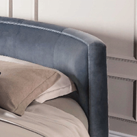 Lit plateforme rond en bois pour chambre à coucher, design moderne et confortable, taille king ou queen