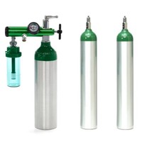 Cilindros de Gas Médicos de Aluminio de 0.7L-50L, Cilindro de Oxígeno de Aluminio Recargable de Alta Presión con Válvula