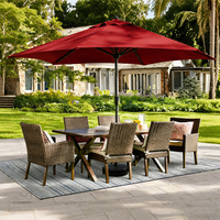 Sombrilla de Columna Central para Exteriores, de Hierro, Moderna, de Alta Calidad, Personalizada, para Parques, Hoteles, Patios, Jardines, Diseño Impermeable
