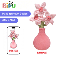 Peluche Rose Rouge Personnalisée Remplie de Coton PP, Décoration Végétale en Polaire, Services OEM ODM
