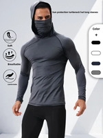 Logo personnalisé à capuche cyclisme couche de base chemise taille US élastique Polyester Compression pour la pêche escalade course GYM entraînement printemps