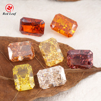 Batu Zirkonia Kubik / CZ Berwarna Potongan Radiant untuk Pembuatan Perhiasan (Kuning, Oranye, Pink, Putih) Dengan Sertifikat GRA
