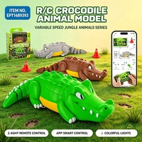 Voiture de course RC EPT 2,4 GHz à double commande G-SAFE Jungle Crocodile, imprimée en 3D, avec régulateur de vitesse, 3 vitesses, fonction drift, contrôle par application et éclairage LED