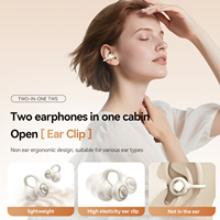 Écouteurs Bluetooth M165 à clip d'oreille + mini écouteurs de sommeil avec miroir de maquillage et lumière d'appoint, deux paires d'écouteurs sans fil TWS pour couple