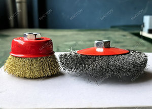 Brosse circulaire en fil d'acier poli gaufré pour machines à poncer à essence - Product Image 3