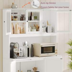 Oem/odm wenfeng מטבח ארון אחסון דלת זכוכית עמדת משטח תחנת משטח בר מגרות חומר עץ - Product Image 3