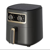 Friteuse à air manuelle à commande mécanique, corps en plastique, panier unique, avec minuterie mécanique, 1500W, cuisson rapide, classe A, efficacité énergétique