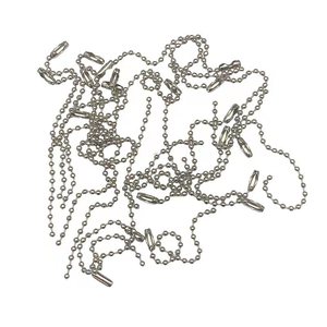 Chaîne de perles Guka, chaîne à billes en métal argenté, diamètre 2,4 mm, longueur 10 mm, accessoires de bijouterie, accessoires DIY - Product Image 2