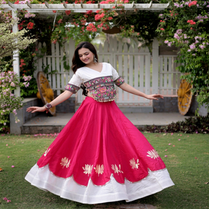 Lehenga Choli de Seda para Mujer, Vestido Tradicional Bordado, Traje Étnico para Bodas, Diwali y Fiestas, Ropa de India y Pakistán, Cosido a Mano - Product Image 1