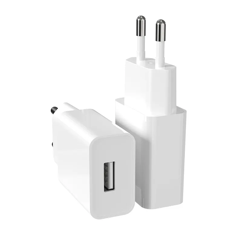 Adaptor pengisi daya dinding USB sertifikat RoHS 5V 2,4 A CE berkualitas tinggi colokan EU pengisi daya ponsel perjalanan mini untuk iPhone