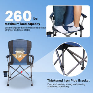 في الهواء الطلق كبير الحجم الاسترخاء كرسي طويل المحمولة سميكة أكسفورد التدفئة المزدوجة للطي العشب الصيد الكراسي التخييم - Product Image 6