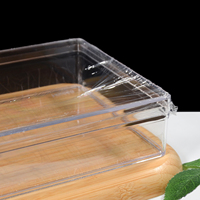 Boîte à tiramisu rectangulaire en PS de qualité supérieure, épaisseur 2 mm, transparente comme du cristal, 2200 ml, extra large, de qualité alimentaire, pour mousse, dessert, pâtisserie, avec couvercle