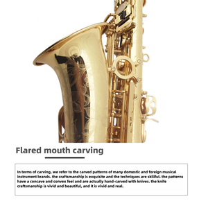 Saxophone alto en la (Clé de Do) de haute qualité, finition laquée or, polissage, clé de Do (Clé de C) haute, double renfort en laiton - Product Image 3