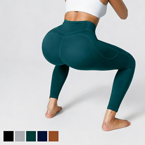 Vractive Custom Hot-selling <strong>Pants</strong> High Rise Side Pockets Fleece <strong>Lined</strong> Breathable Waist Gym Leggings Women Wholesale - Product Image 1