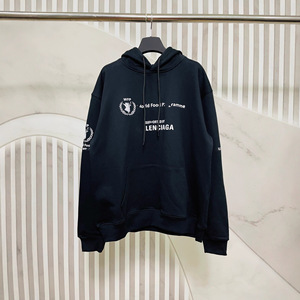 Sudadera con Capucha de Manga Larga Holgada 100% Algodón, Versión de Alta Gama, Marca de Moda Parí<span class=keywords><strong>s</strong></span> B, Nueva Colección Otoño 2025, con Estampado del Programa Mundial de Alimentación - Product Image 2