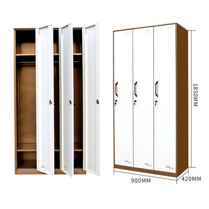 Meuble de bureau convertible moderne en acier à 3 portes, armoire métallique modulaire pour salle de sport, maison, hôtel, salon, bibliothèque, chambre à coucher, finition poudrée - Product Image 1