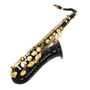 Saxophone soprano SLADE en laiton <span class=keywords><strong>noir</strong></span> avec motif gravé doré, saxophone Bb courbé avec boutons en nacre blanche pour débutant adulte - Product Image 2