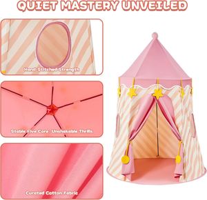 Tente de jeu pour enfants spacieuse et bien ventilée, château de princesse pour jeux d'intérieur - Product Image 2