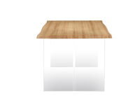 Knock Down Packs Esszimmer Esstisch Rechteck Massivholz Log Wood Tisch mit transparenten Acryl beinen Schnelle Montage