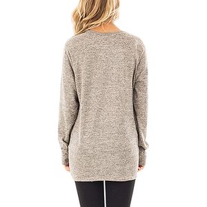 FOXA Women's <b>Tunic</b> <b>Top</b> Crew Neck <b>Long</b> <b>Sleeve</b> Knitted Twist Knot Casual Shirt Daily Wear - Product Image 4