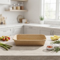Contenants alimentaires jetables biodégradables en papier avec couvercles transparents, boîtes à emporter en kraft brun pour nouilles, usage rectangulaire pour restaurants