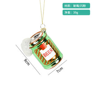 Nouvelle <span class=keywords><strong>vente</strong></span> chaude Festival Décoration <span class=keywords><strong>de</strong></span> la maison Boule <span class=keywords><strong>de</strong></span> Noël en verre soufflé à la main Luxe Pendentif bière Mini Verre écologique - Product Image 5