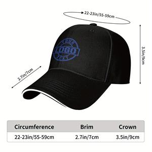 Casquette de baseball noire personnalisable pour hommes femmes Casquette de camionneur sportive en éponge réglable avec logo brodé Design Dobby Fabric - Product Image 4