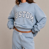 Sudadera de cuello alto de punto extragrande con logo personalizado OEM para mujer, jersey con capucha, sudaderas para mujer, fabricante mayorista
