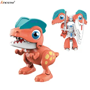 金砖星儿童diy恐龙模型玩具4in1变形机甲龙战士Assmble行走恐龙机器人玩具待售