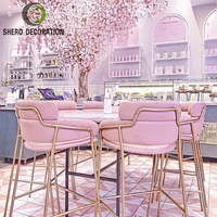 Comptoir de café en bois de luxe moderne Bar à torréfaction commercial au détail avec meubles en MDF pour les cafés et les bars