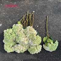 Hortensia artificiel en soie verte à grosse tête de 30cm Fausse fleur décorative en gros pour la décoration