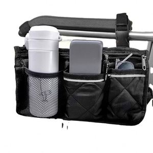 Sac de rangement latéral imperméable pour fauteuil roulant avec porte-gobelet, certifié BSCI - Product Image 2