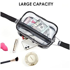 Özelleştirmek stadyum onaylı şeffaf bel paketi moda bel çantası kadınlar temizle PVC Fanny paketi ayarlanabilir kayış ile - Product Image 4