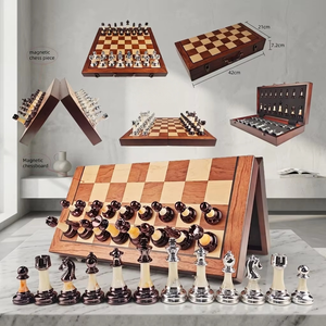 Juego de Ajedrez Portátil de Lujo de 3.5 Pulgadas, Plegable, Piezas Pesadas Hechas a Mano en Metal Acrílico Premium, Caja de Ajedrez para Interiores, Regalo para Niños - Product Image 1