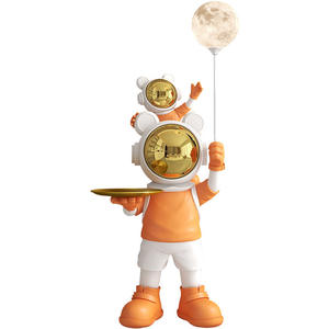 Lampe de lune moderne Spaceman Sculpture en résine faite à la main pour salon <span class=keywords><strong>chambre</strong></span> bureau grand comme plateau canapé ou meuble TV ornement - Product Image 5