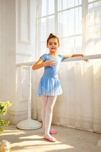 Maillot de <span class=keywords><strong>Ballet</strong></span> Rosa con Falda, Traje de Gimnasia para Bailarina, Vestido Clásico de Manga Corta, <span class=keywords><strong>Ropa</strong></span> de Danza para Niñas - Product Image 6