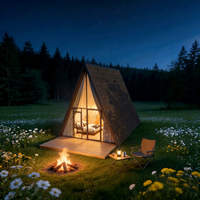 Kit de maison préfabriquée DYCE à ossature triangulaire, conteneur plat moderne et respirant pour bureau ou villa privée, conception modèle 3D