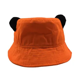 Wholesale Kids Cute Animal Embroidery Logo Fashion Bucket Hat With Ear