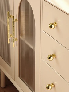 <strong>Light</strong> Luxury Solid Brass Hammered Cabinet <strong>Handles</strong> and Knobs Brass Copper Hammer Pattern Furniture T <strong>Handle</strong> Knob <strong>Pull</strong> Brass Gold - Product Image 4