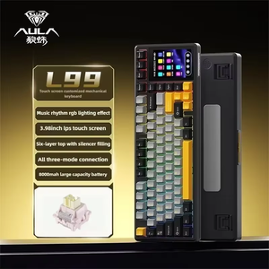 Clavier mécanique sans fil AULA L99 trois modes, écran intelligent 3,98 pouces, 8000 mAh, clavier de jeu, cadeaux e-sport - Product Image 4