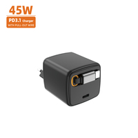 Chargeur rapide 45W PD3.1 avec câble rétractable pour iPhone et Samsung Galaxy 2C GaN Charge rapide