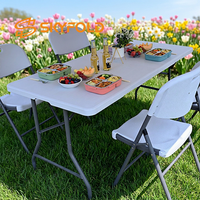 Table pliante d'extérieur en métal au design moderne, gain de place, vente chaude, pour fêtes et mariages, vente en gros