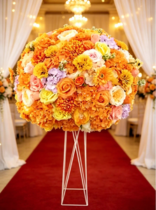 Composizione Floreale Artificiale di Rose Bianche e <span class=keywords><strong>Rosa</strong></span> per Centrotavola Matrimoniale, Decorazione per Tavoli, Feste ed Eventi - Product Image 4