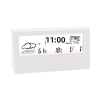 Réveil numérique créatif multifonctionnel, affichage électronique de la température, de l'humidité et de l'heure météo, affichage LED, en plastique, élégant