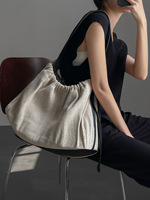 Sac de voyage léger en toile grande capacité avec cordon de serrage, style tendance urbaine pour porté en bandoulière
