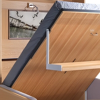 Lit escamotable Queen Size en bois avec bureau intégré et rangement pour chambre et appartement