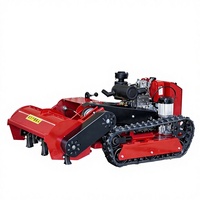 Machine à désherber industrielle sur chenilles, autopropulsée, diesel 4 temps, avec télécommande et manche télescopique, pour jardins, vergers et forêts