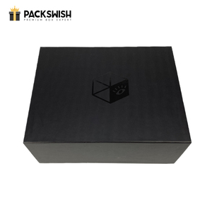 Customized Uv Coting Logo Flat Black Card Holder Gift Box Foldable Box